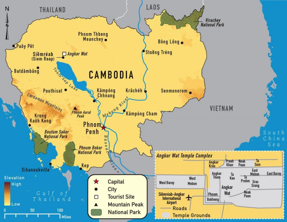 angkor kort Cambodja