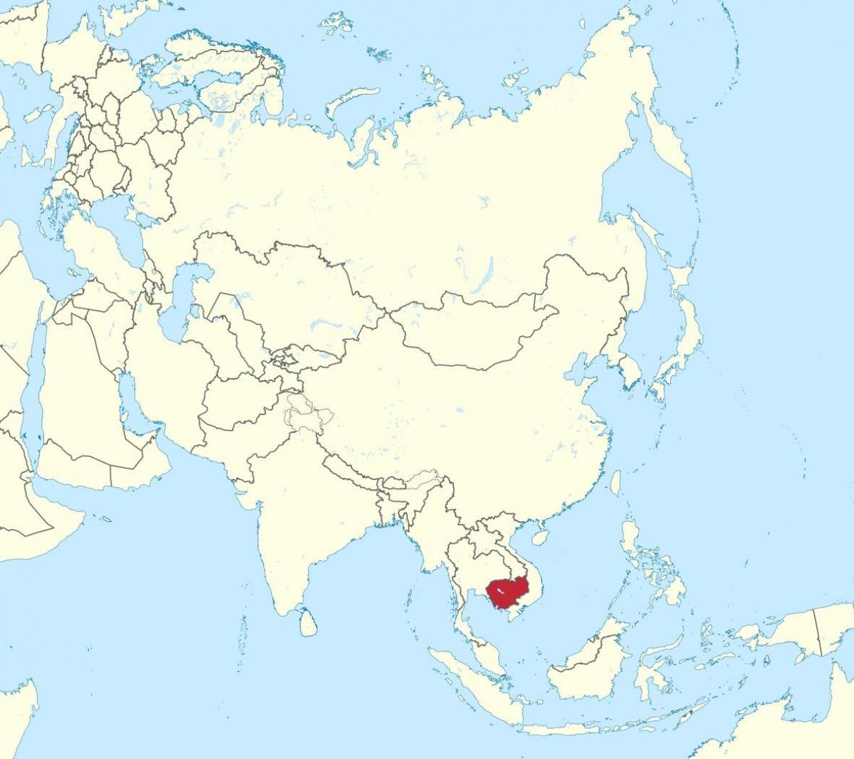 Kort over Cambodja i asien