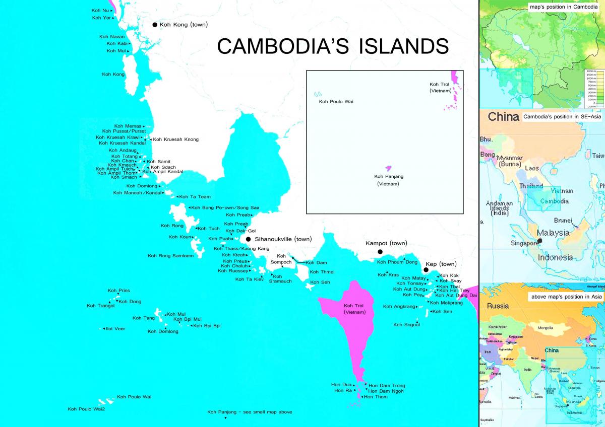 Kort over Cambodja øer
