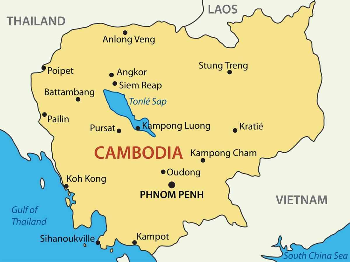 Cambodja byer kort