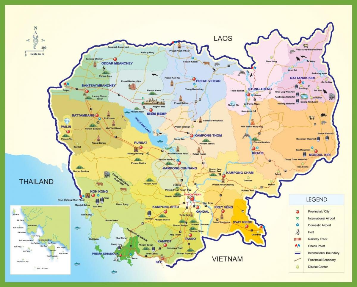 et kort over Cambodja