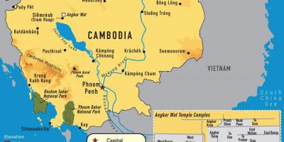 Angkor kort Cambodja