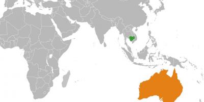 Cambodja kort i verden kort