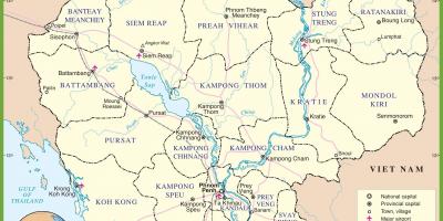 Kort over Cambodja politiske